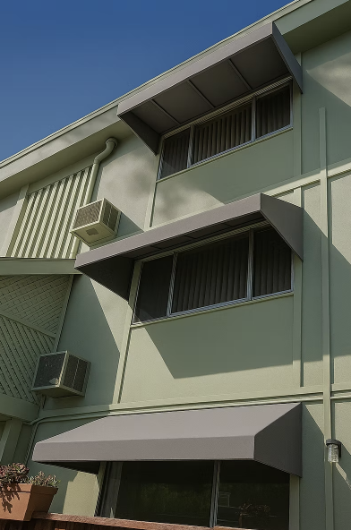 Resort Patio with Shade Curtains