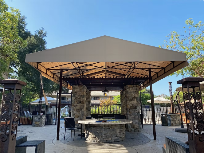 Modern Black Residential Pergola