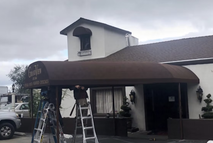 Entertainment Pergola with Firepit